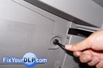 Toshiba lamp enclosure door