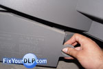 Toshiba lamp enclosure door