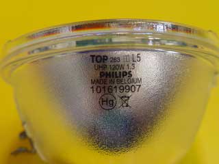 Philips lamp stamped with date code, and made in Belgium