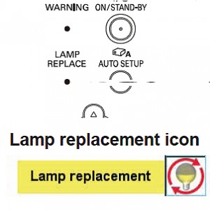 Sanyo PLC-XE33 Lamp Replace Icon, Sanyo POA-LMP132 (service parts no 610 345 2456)