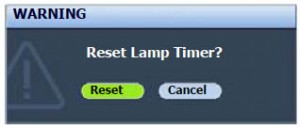 BenQ SP830 lamp reset message, BenQ 5J.J1Y01.001