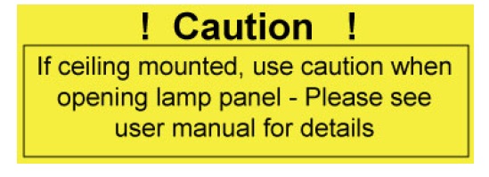 Optoma HD65_Optoma BL-FS180C_warning_for_ceiling_mounted