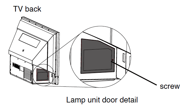 Toshiba_42HM66_TV_projector_lamp_D42-LMP_door