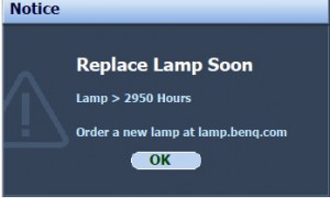 BenQ MP777 second lamp warning, BenQ 5J.J0405.001