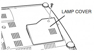 Sanyo PLC-SW20 lamp cover, Sanyo POA-LMP36 (service part no 610 293 8210)